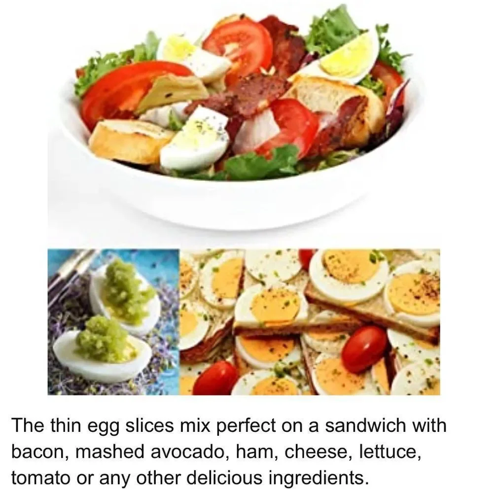 New! Egg Slicer with Three Nesting Cutters (Thin Slices, Wedges & Halves).